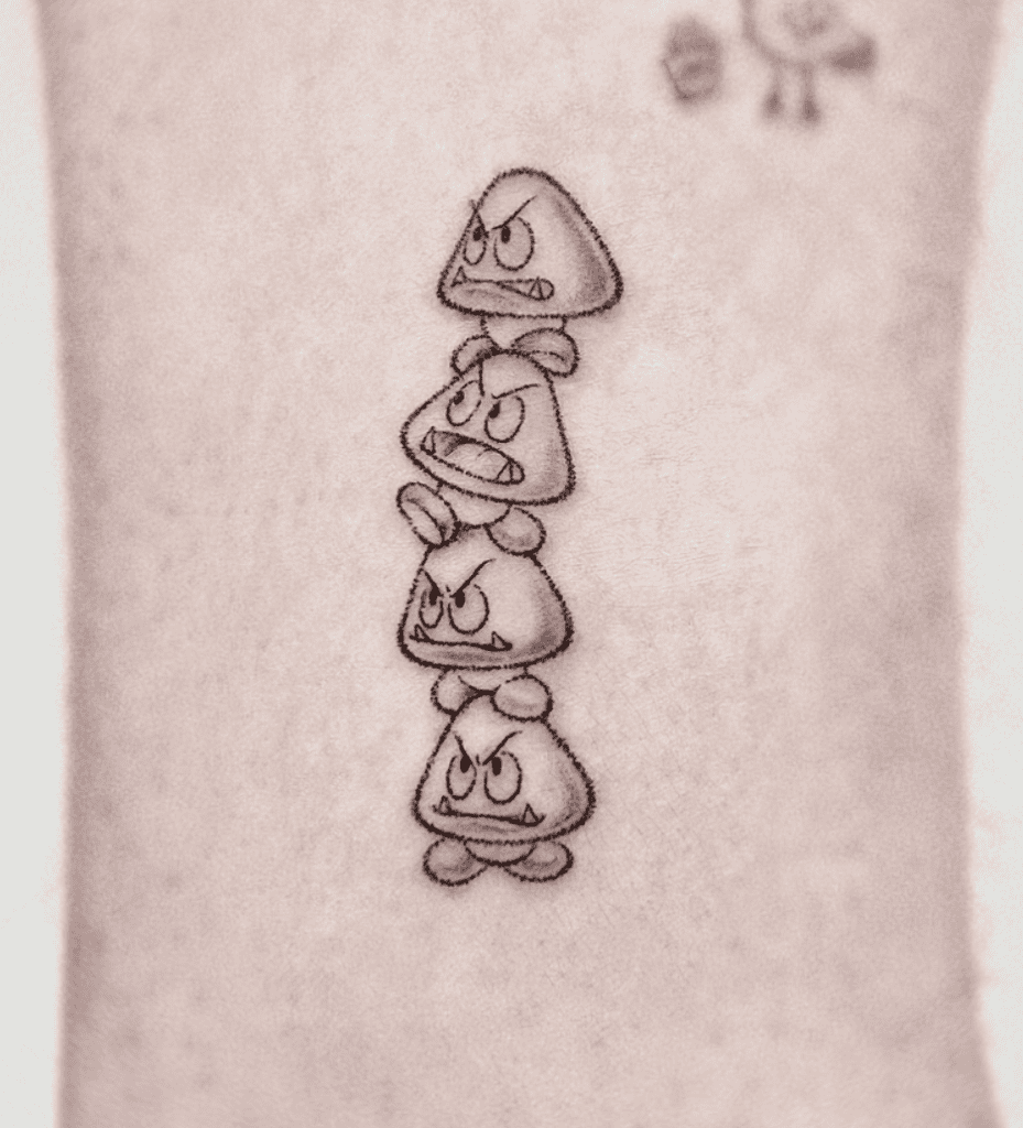 Goomba Balance Super Mario Tattoo