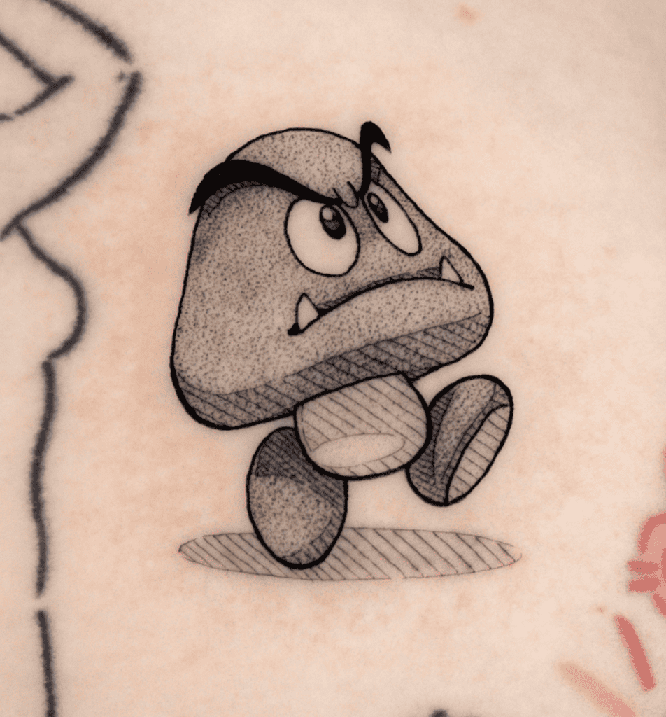 Goomba Super Mario Tattoo
