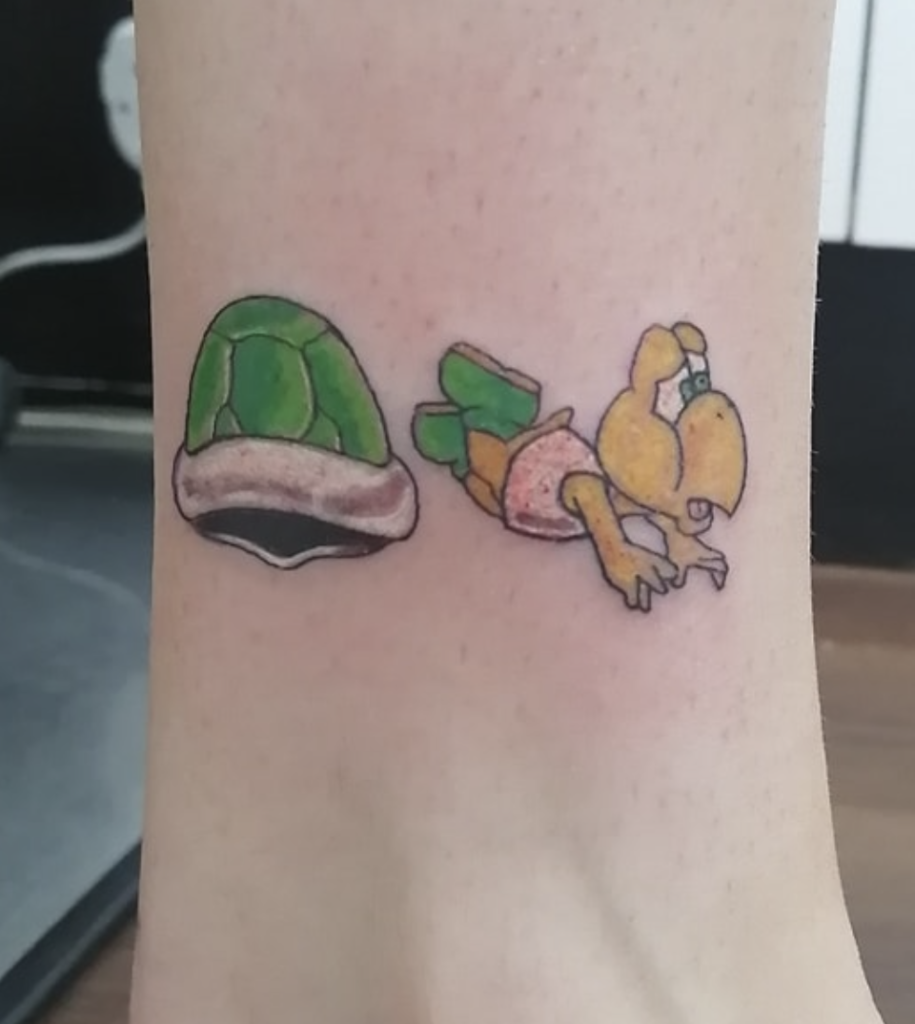 Koopa Troopa Dive Super Mario Tattoo