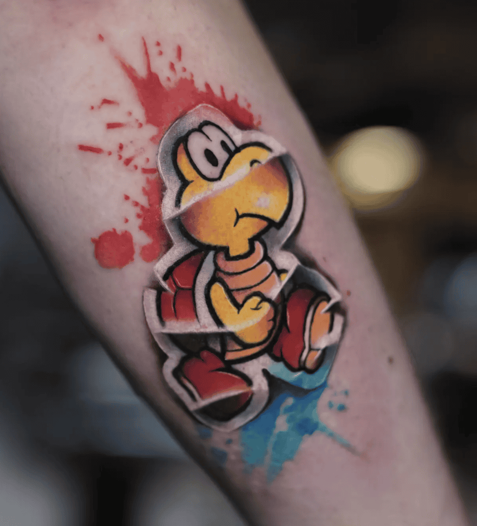 Koopa Troopa Red Super Mario Tattoo