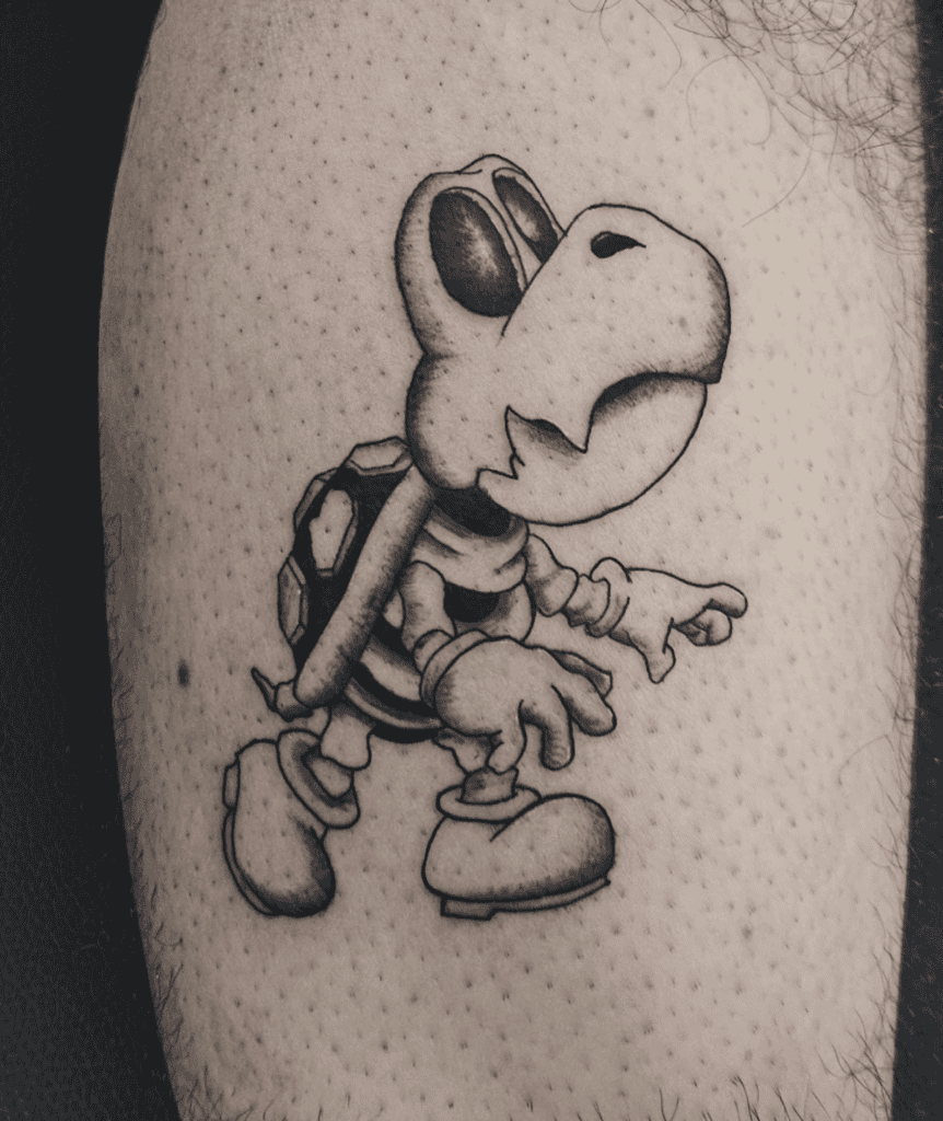 Dry Bones Walk Super Mario Tattoo