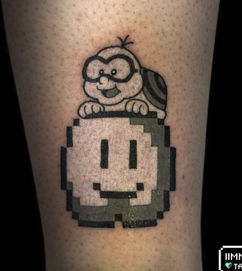 Lakitu Pixel Super Mario Tattoo