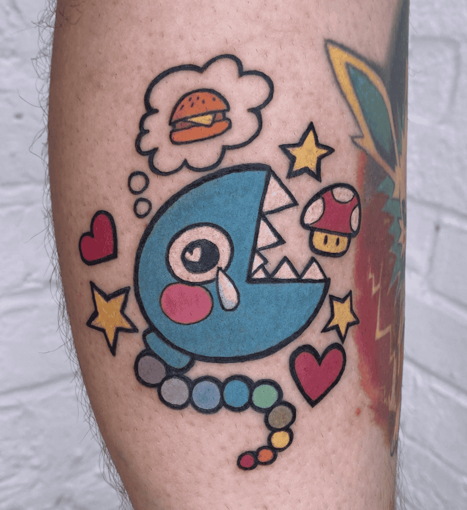 Chain Chomp Cute Super Mario Tattoo