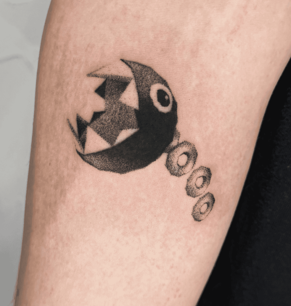 Chain Chomp Super Mario Tattoo