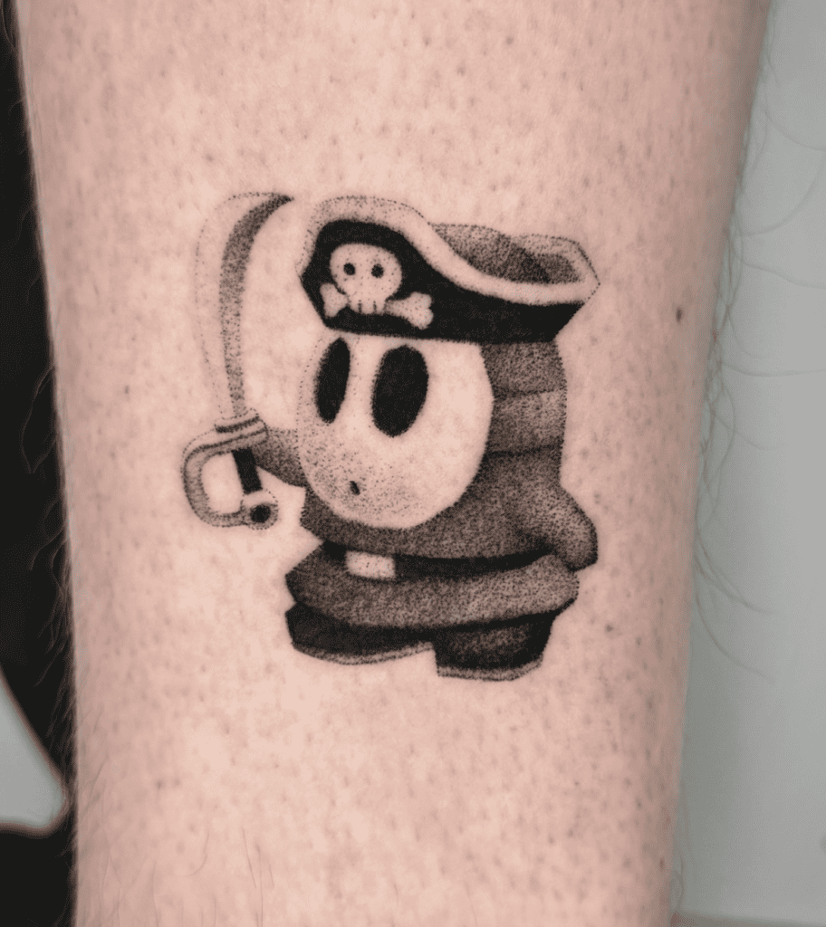 Shy Guy Pirate Super Mario Tattoo