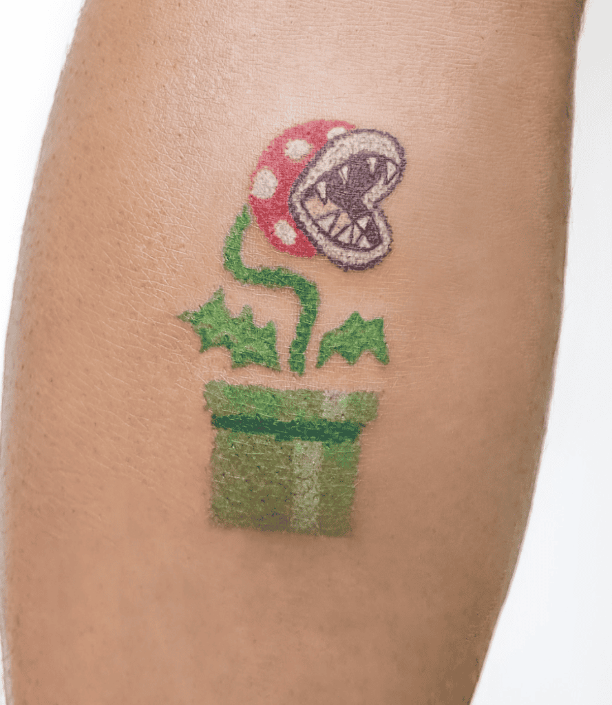 Piranha Plant Poke Super Mario Tattoo