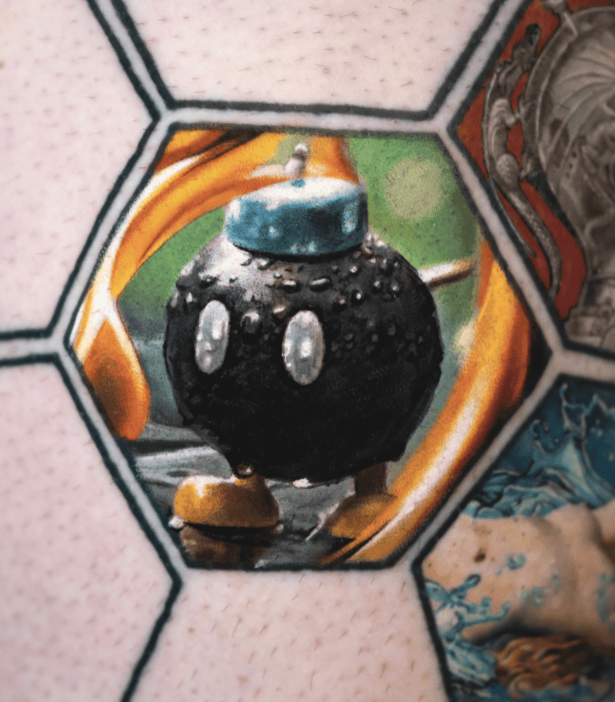 Bomb-omb Hex Super Mario Tattoo