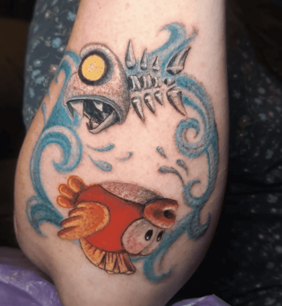 Cheep Cheep Yin Yang Super Mario Tattoo