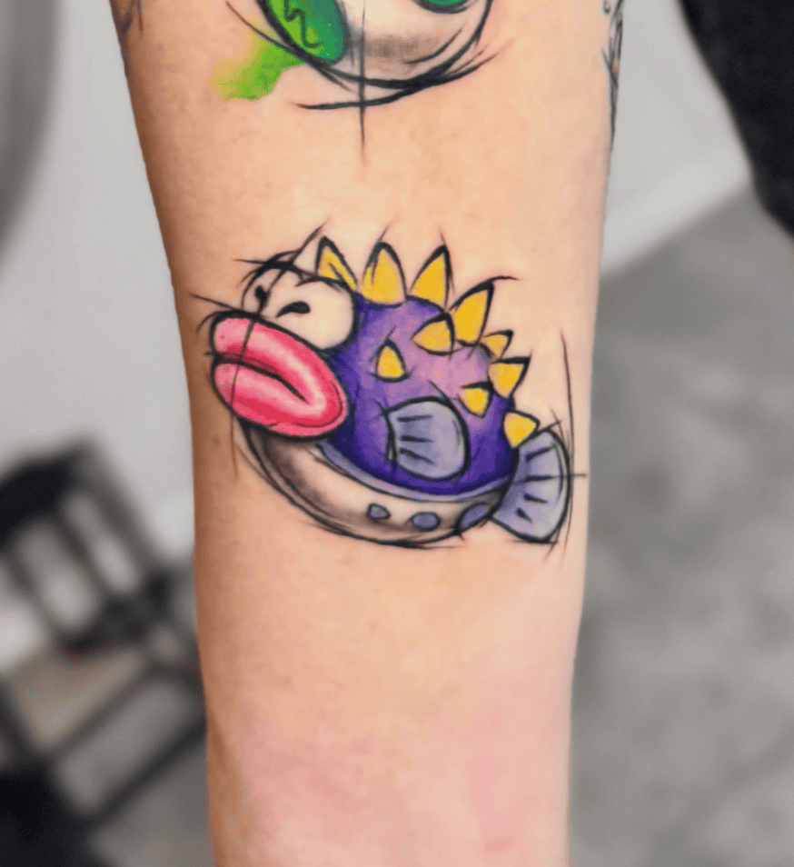 Porcupuffer Super Mario Tattoo