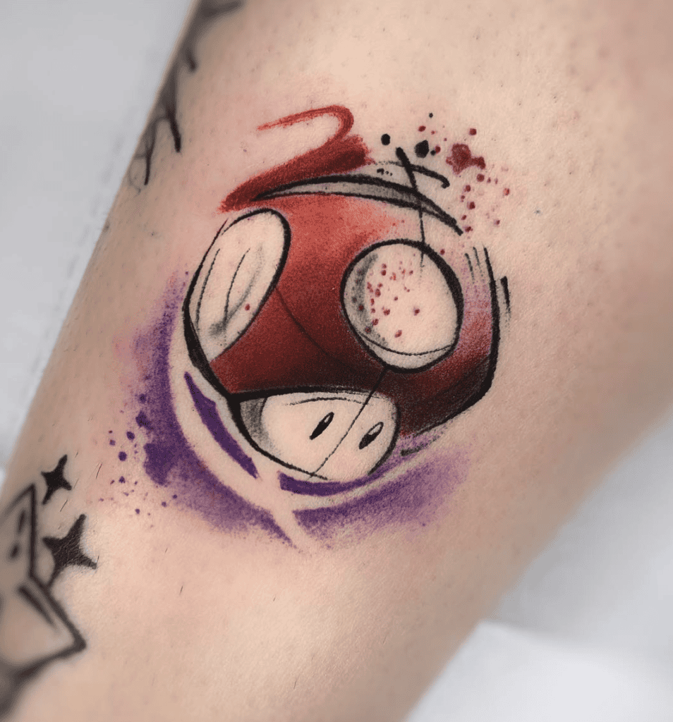 Mushroom Red Super Mario Tattoo