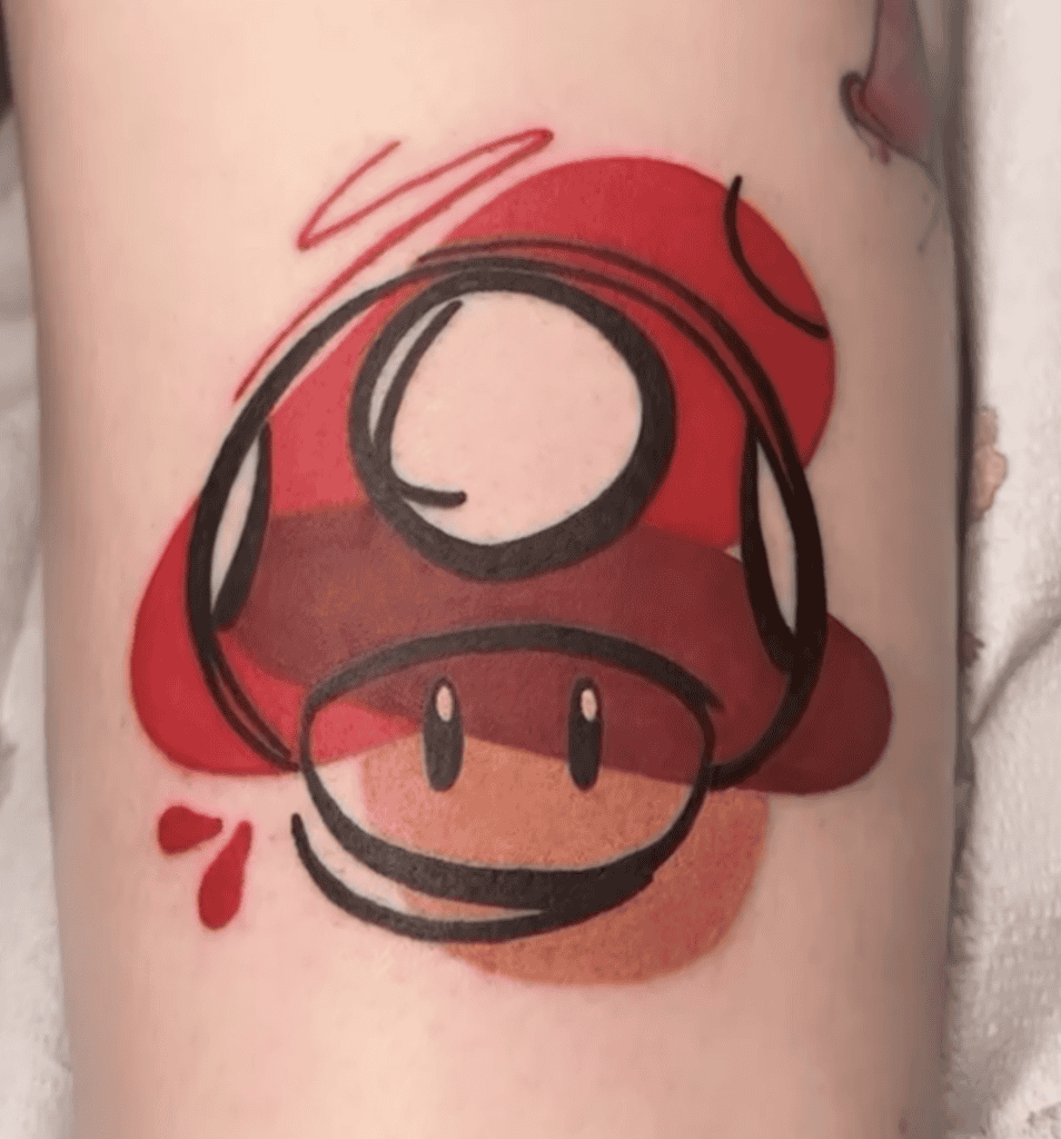 Mushroom Super Mario Tattoo