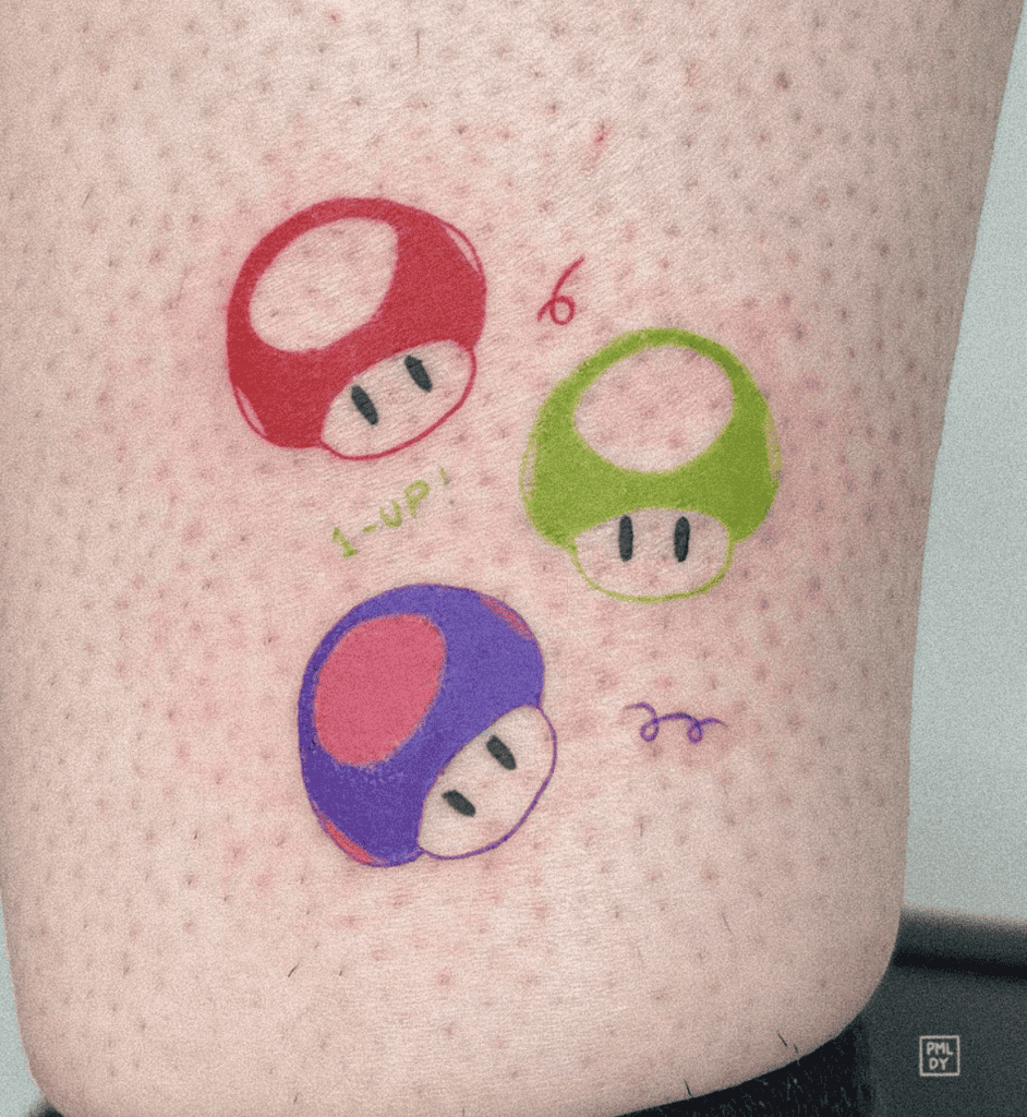 Mushroom Types Super Mario Tattoo