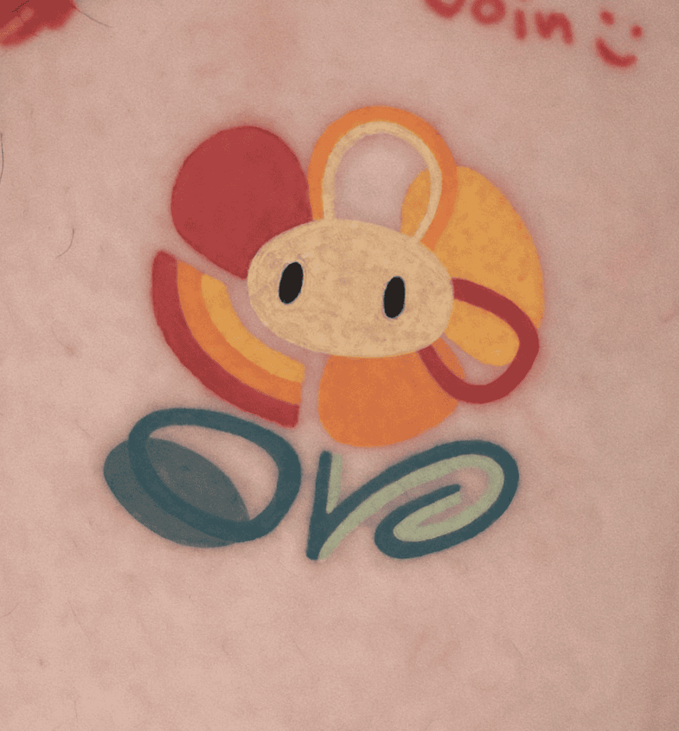 Fire Flower Style Super Mario Tattoo
