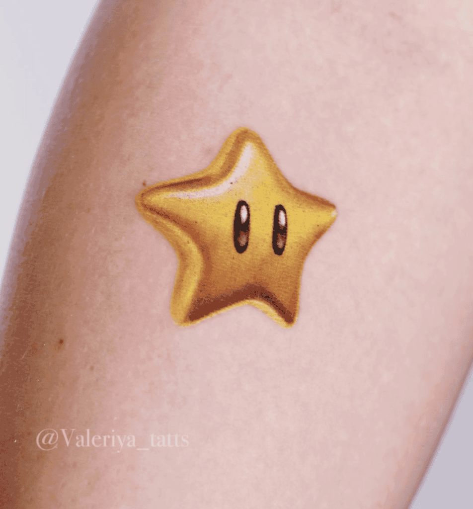 Super Star 3d Super Mario Tattoo