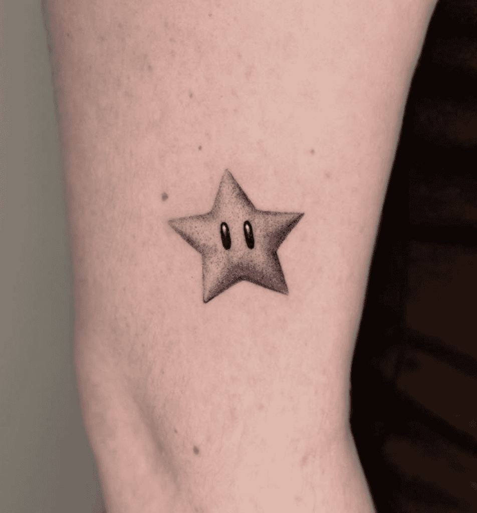 Super Star Simple Super Mario Tattoo