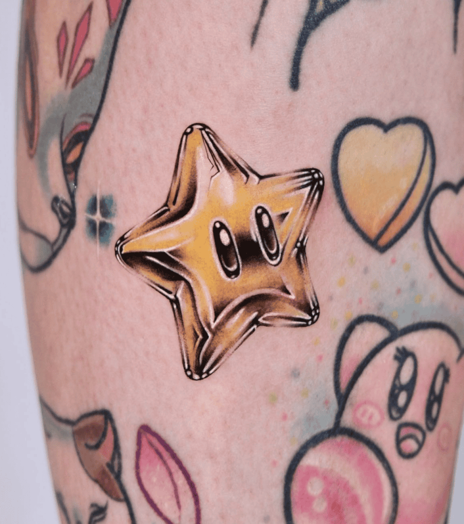 Power Star Shine Super Mario Tattoo