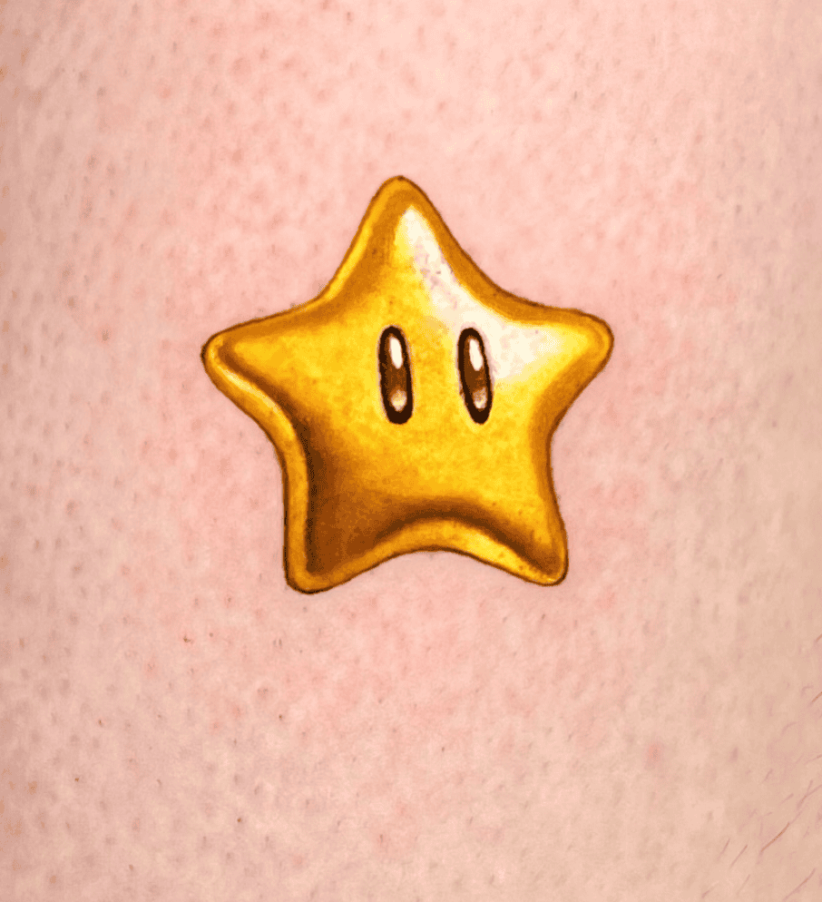 Power Star Super Mario Tattoo