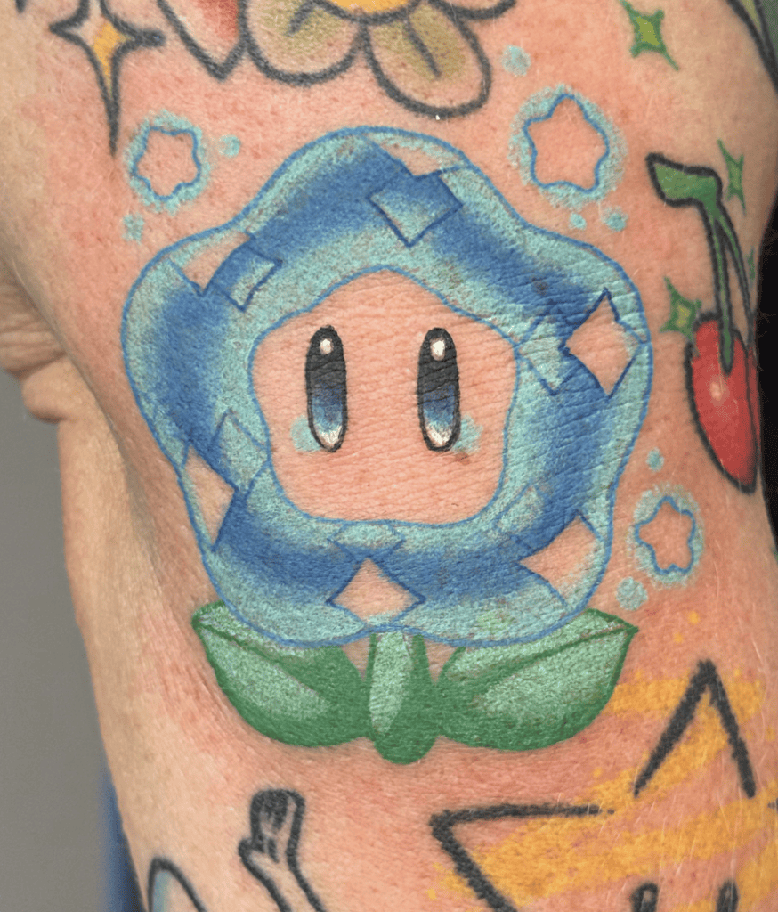 Wonder Flower Super Mario Tattoo