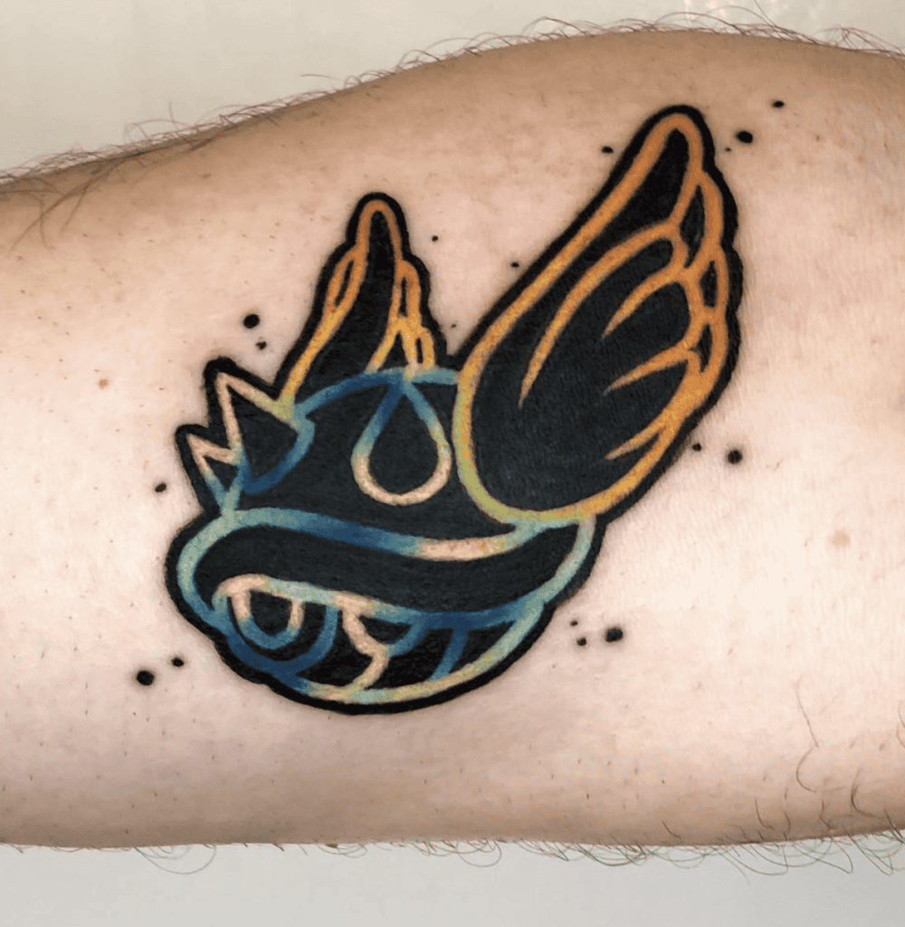 Blue Shell Black Super Mario Tattoo