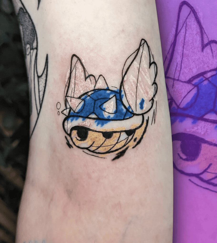 Blue Shell Sketch Super Mario Tattoo