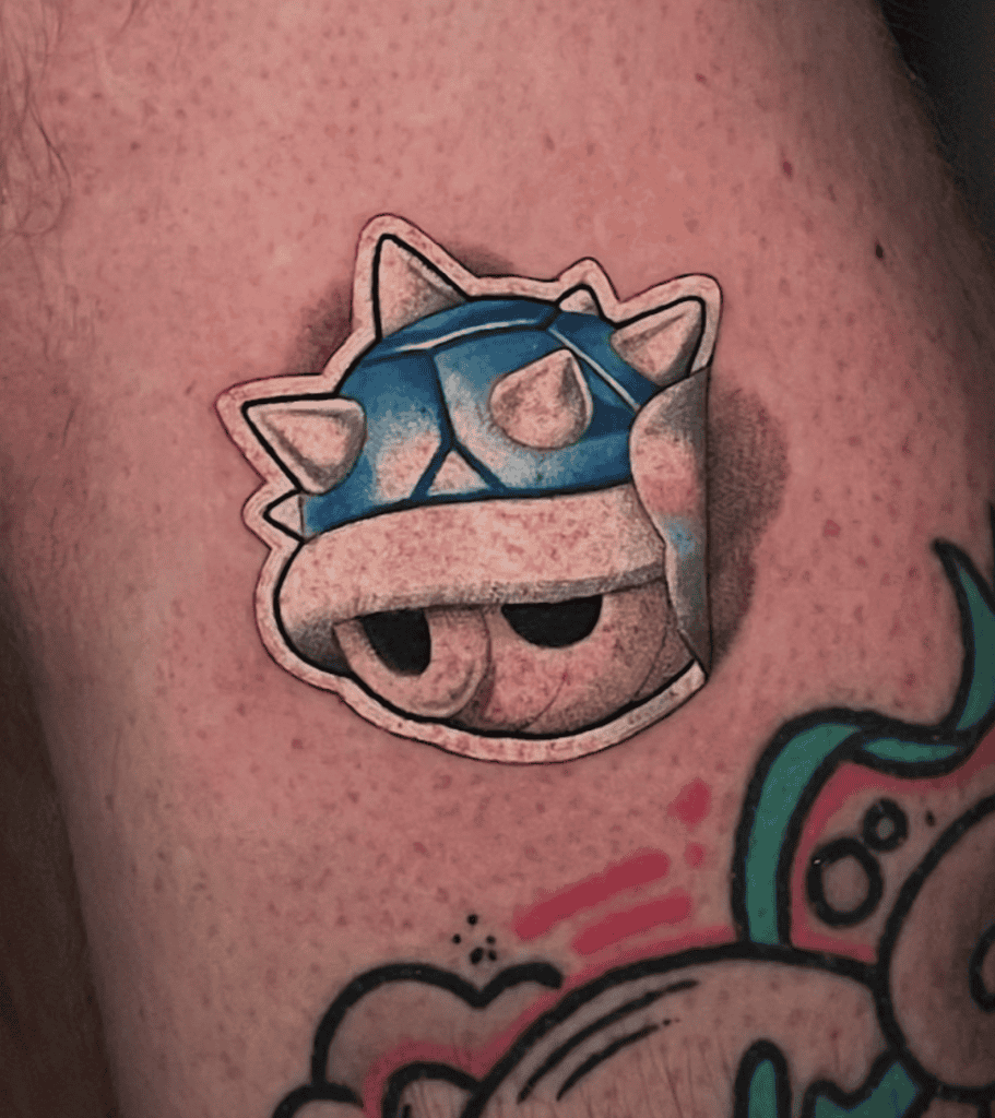 Blue Shell Sticker Super Mario Tattoo