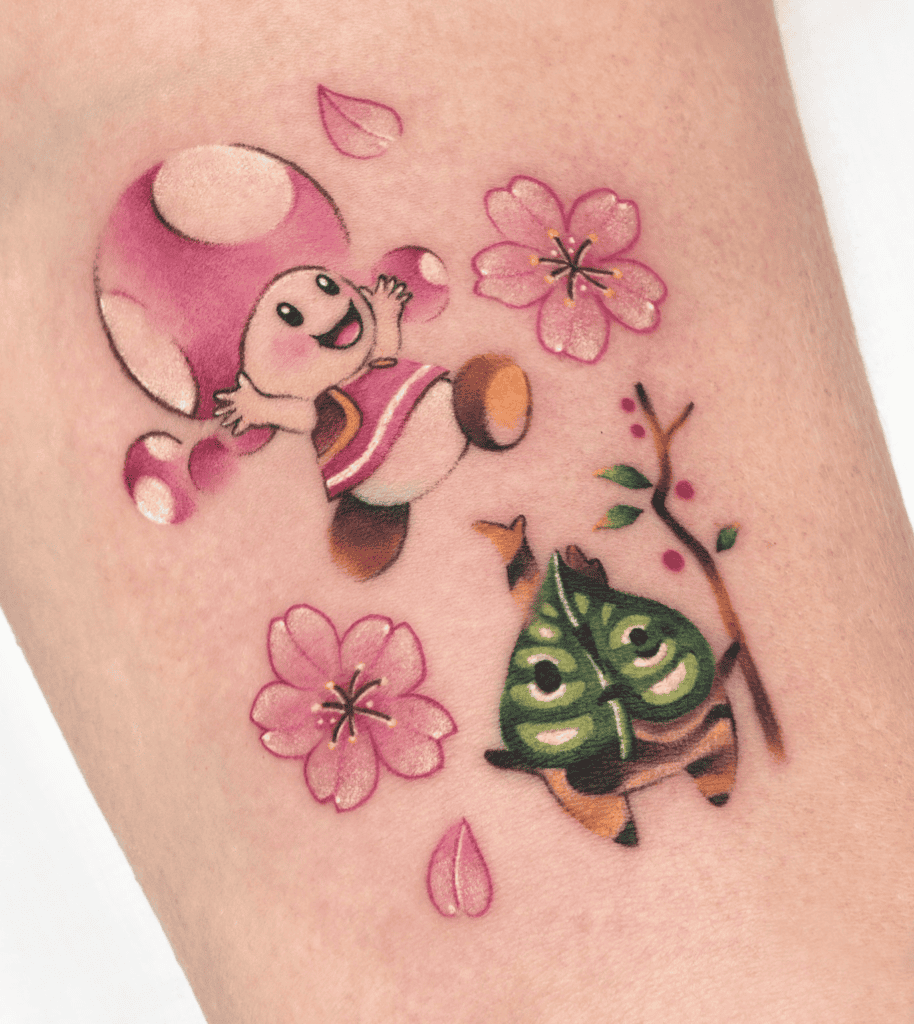 Legend of Zelda X Super Mario Tattoo