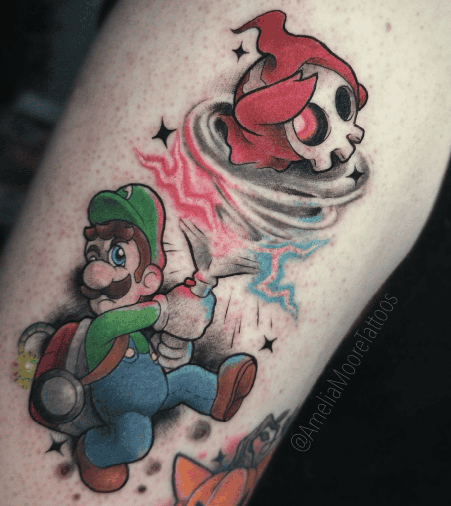 Pokémon X Super Mario Luigi Tattoo