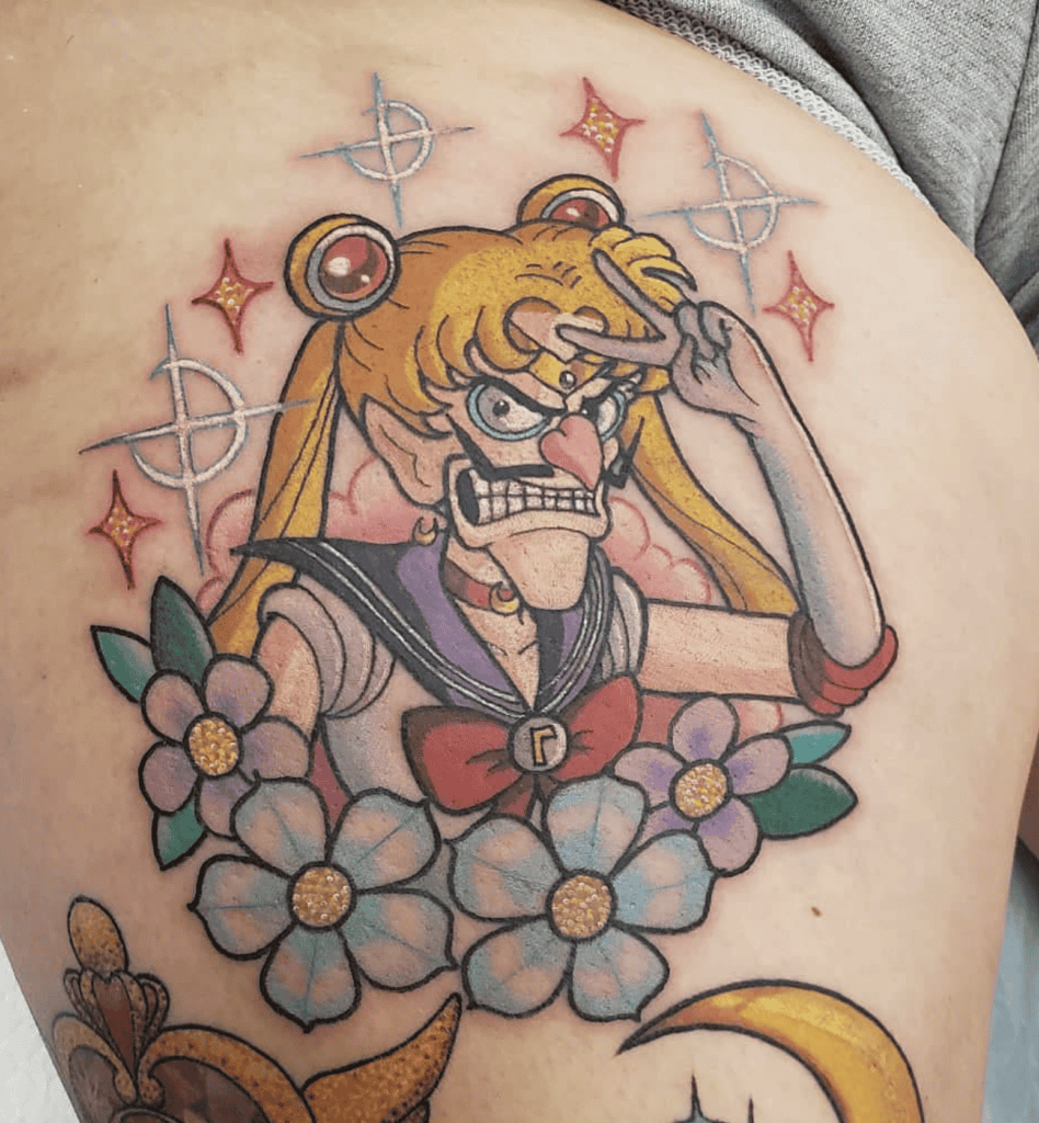 Sailor Moon X Super Mario Tattoo