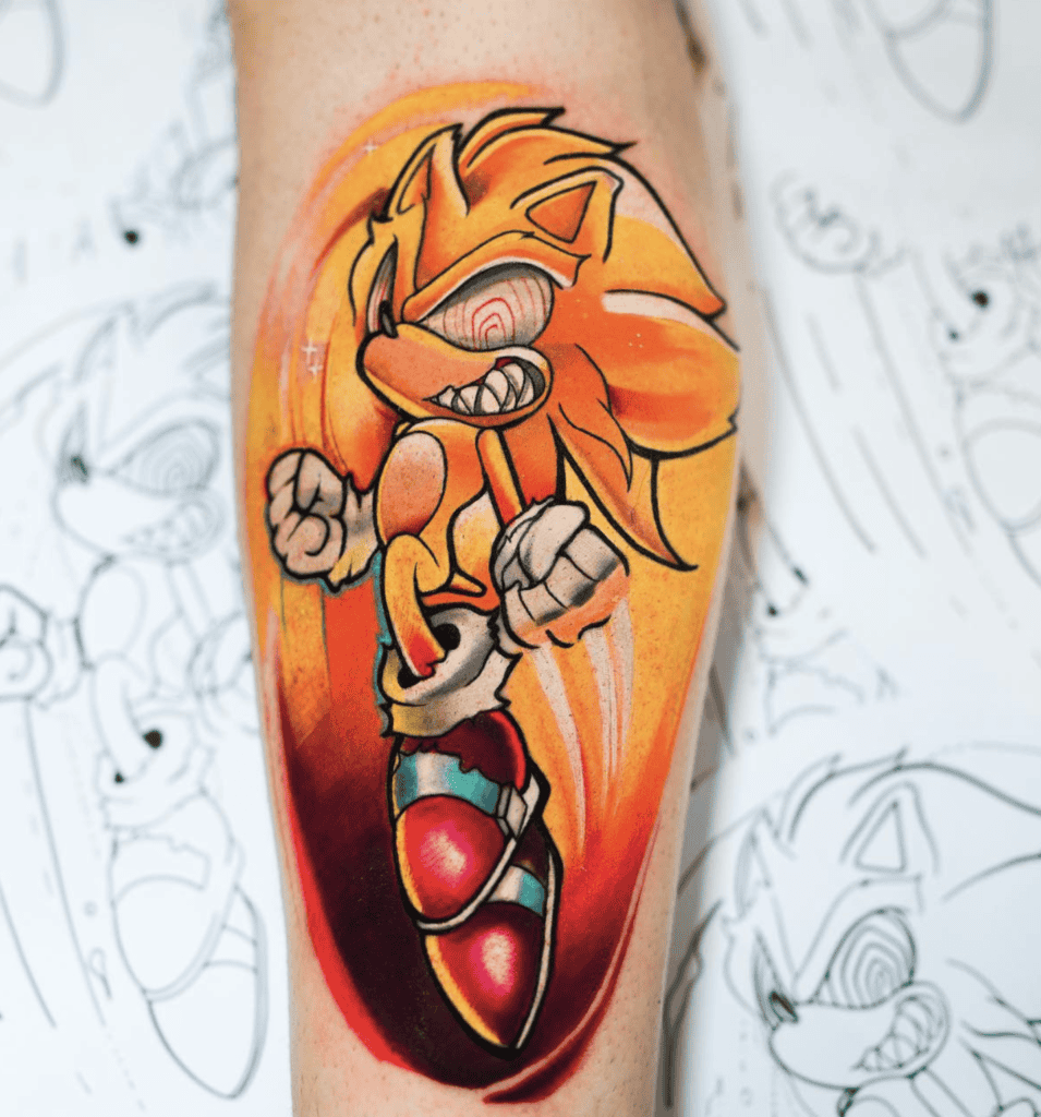 Sonic the Hedgehog Crazy Tattoo