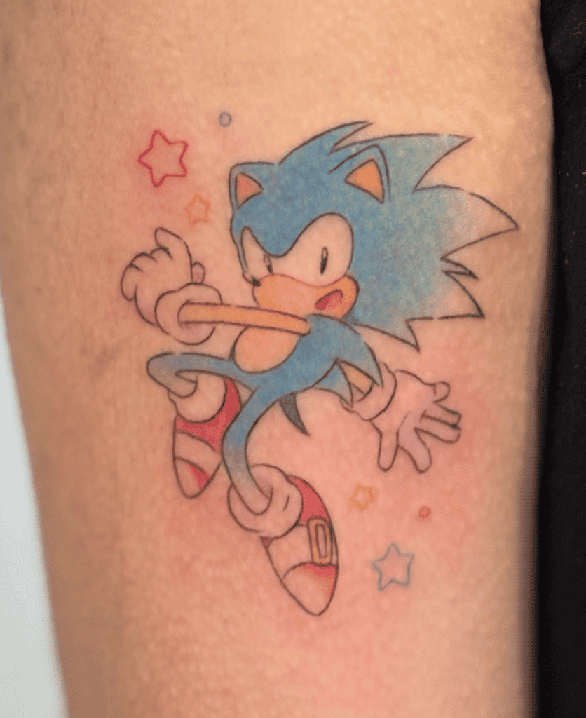 Sonic the Hedgehog Cute Tattoo