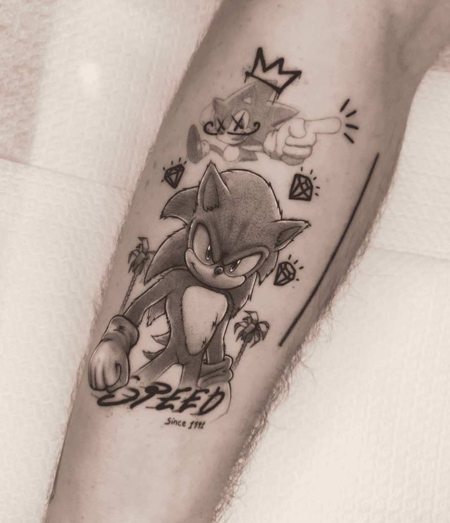 Sonic the Hedgehog Speed Tattoo