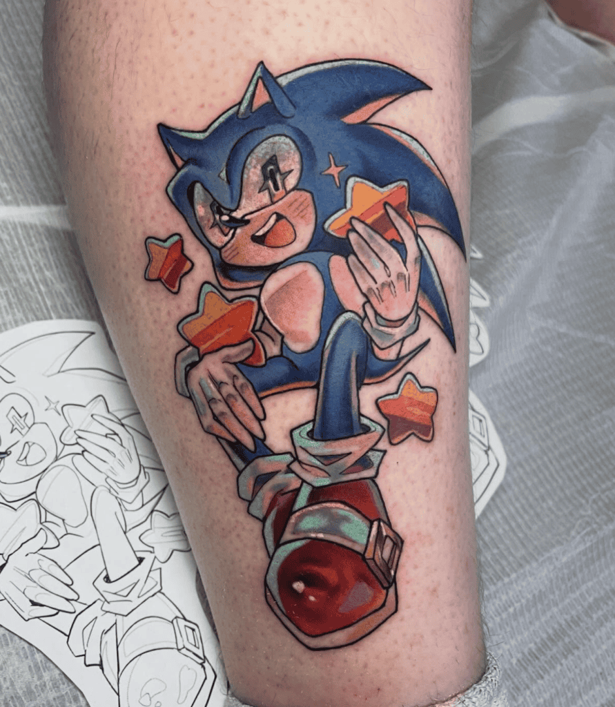 Sonic the Hedgehog Stars Tattoo