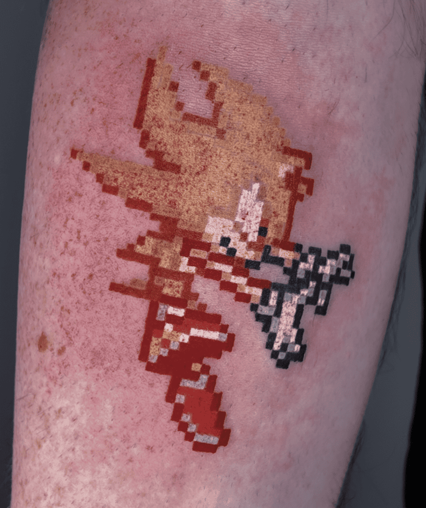 Sonic the Hedgehog Super Bit Tattoo