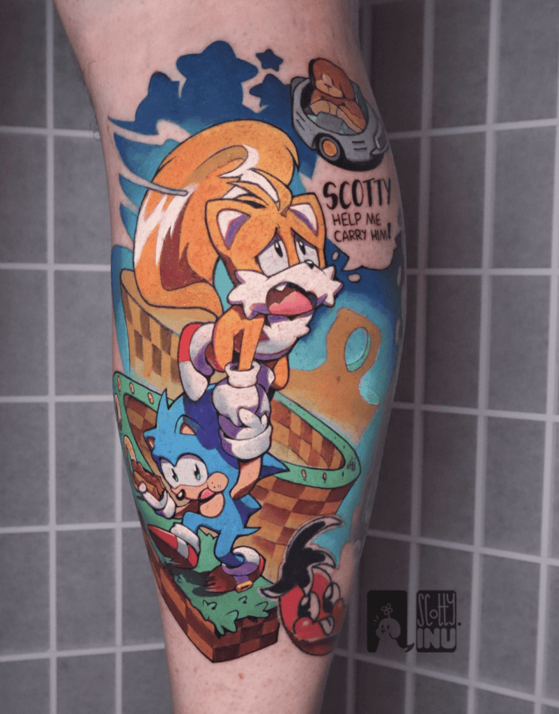 Miles “Tails” Prower And Sonic the Hedgehog Tattoo