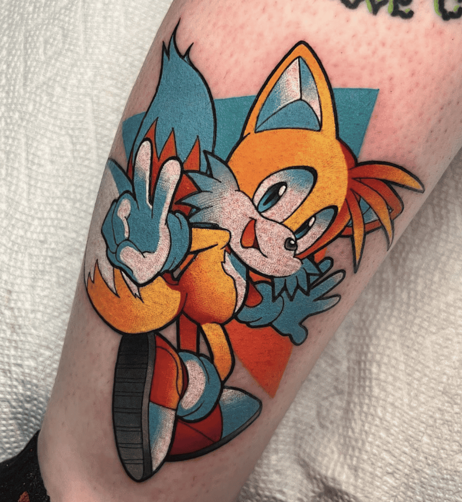 Miles “Tails” Prower Peace Sonic the Hedgehog Tattoo