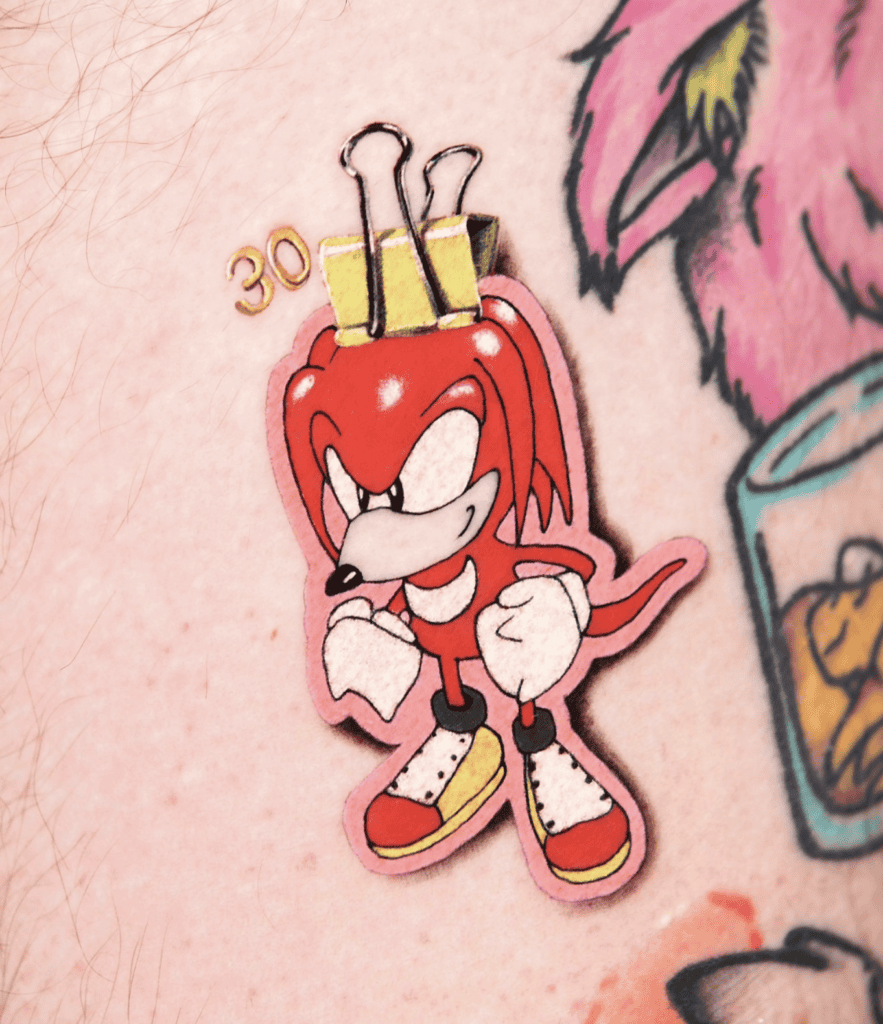Knuckles Clip Sonic the Hedgehog Tattoo