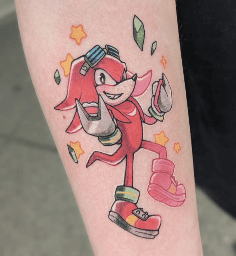 Knuckles Sonic Gems the Hedgehog Tattoo