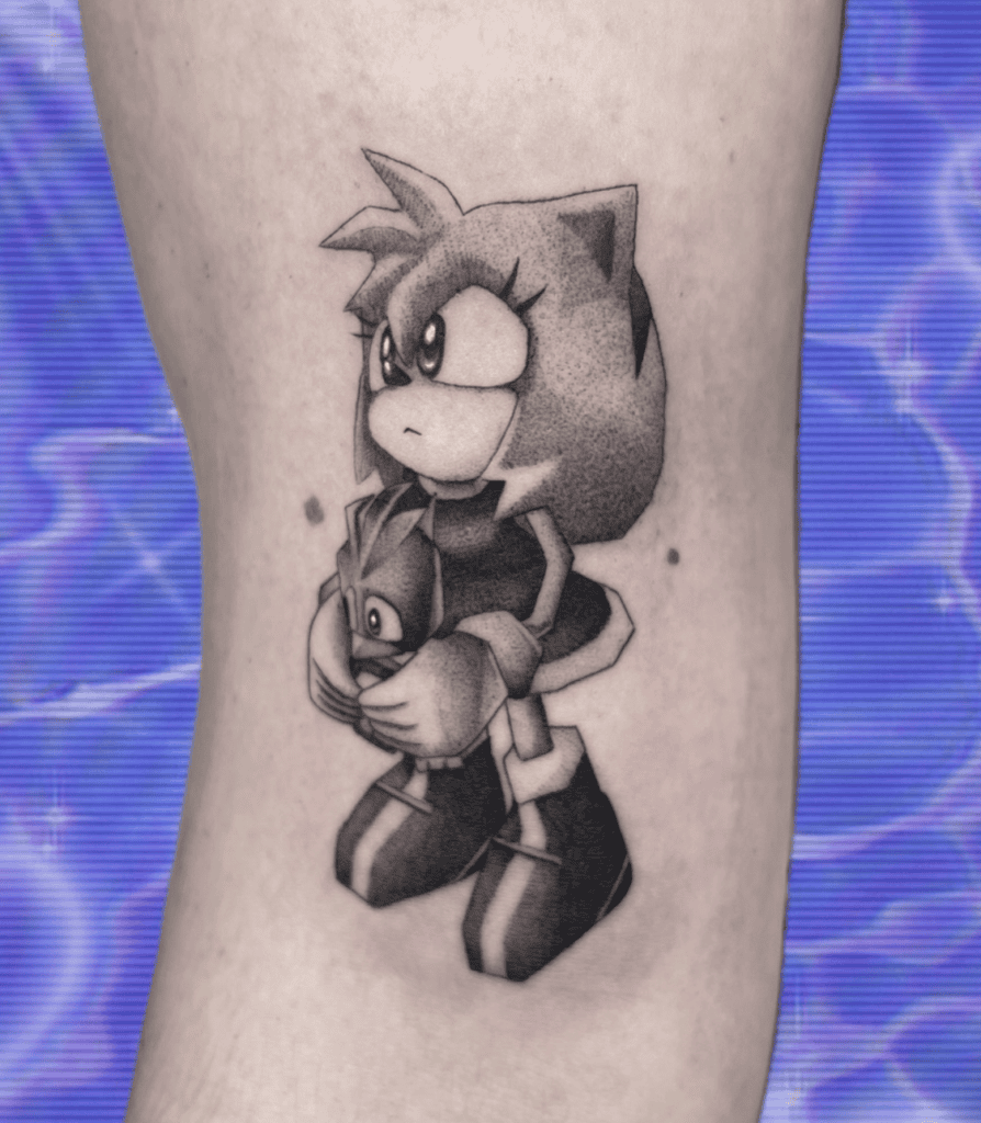Amy Rose Penguin Sonic the Hedgehog Tattoo