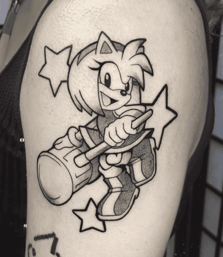 Amy Rose Smile Sonic the Hedgehog Tattoo