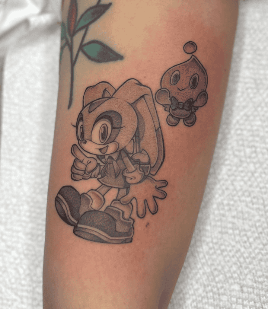 Cream and Cheese Pose Sonic the Hedgehog Tattoo
