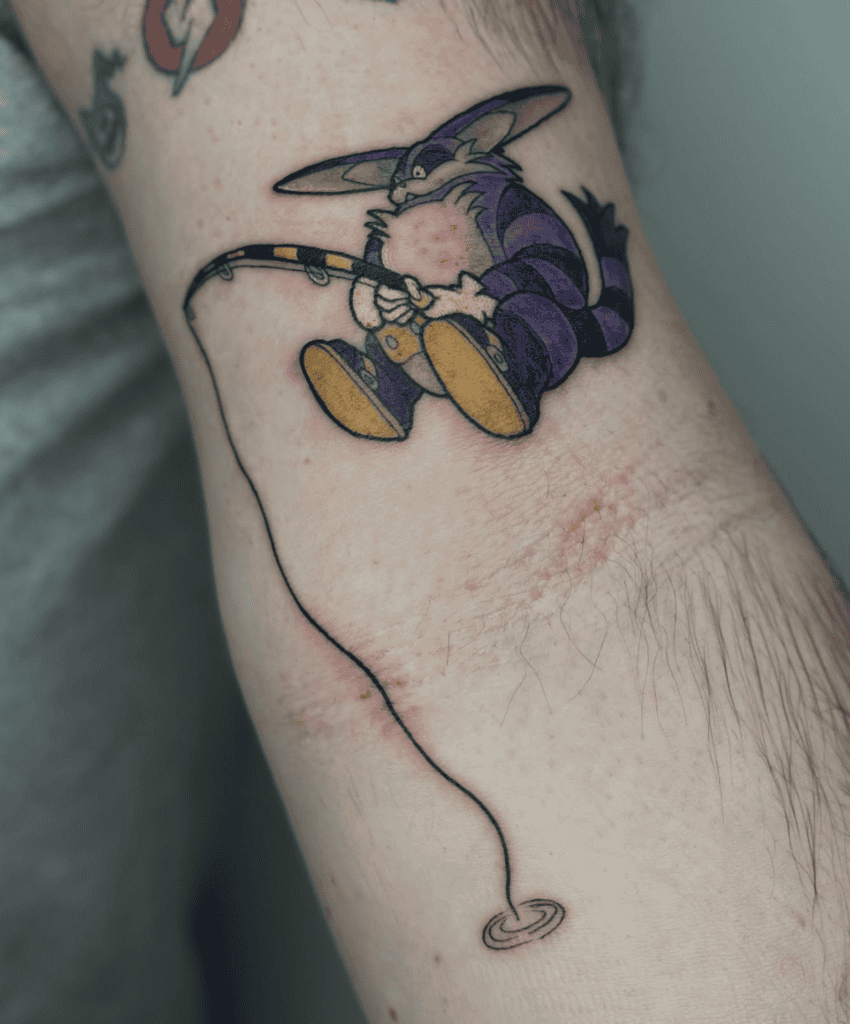 Big the Cat Fishing Sonic the Hedgehog Tattoo