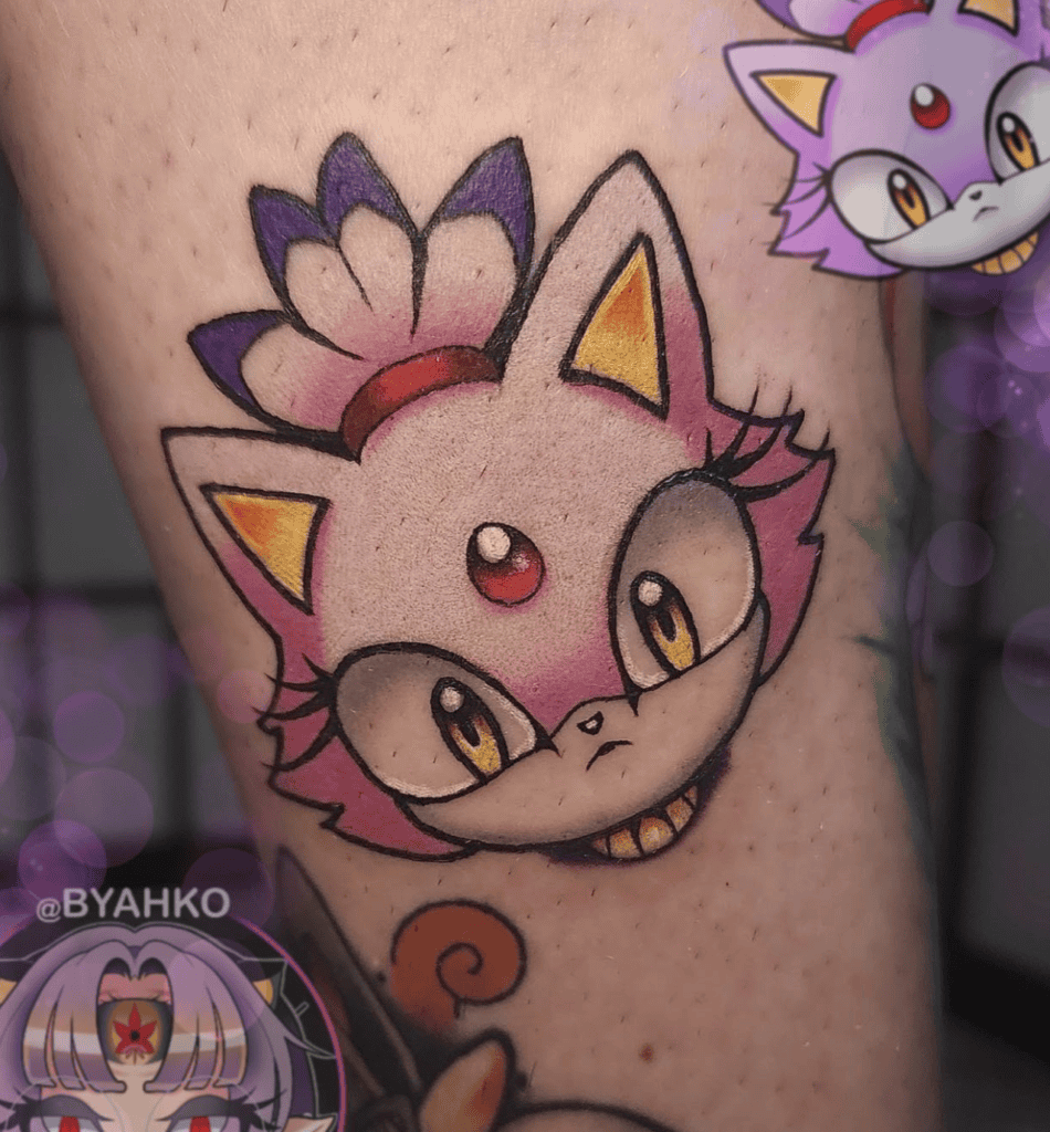 Blaze Head Sonic the Hedgehog Tattoo