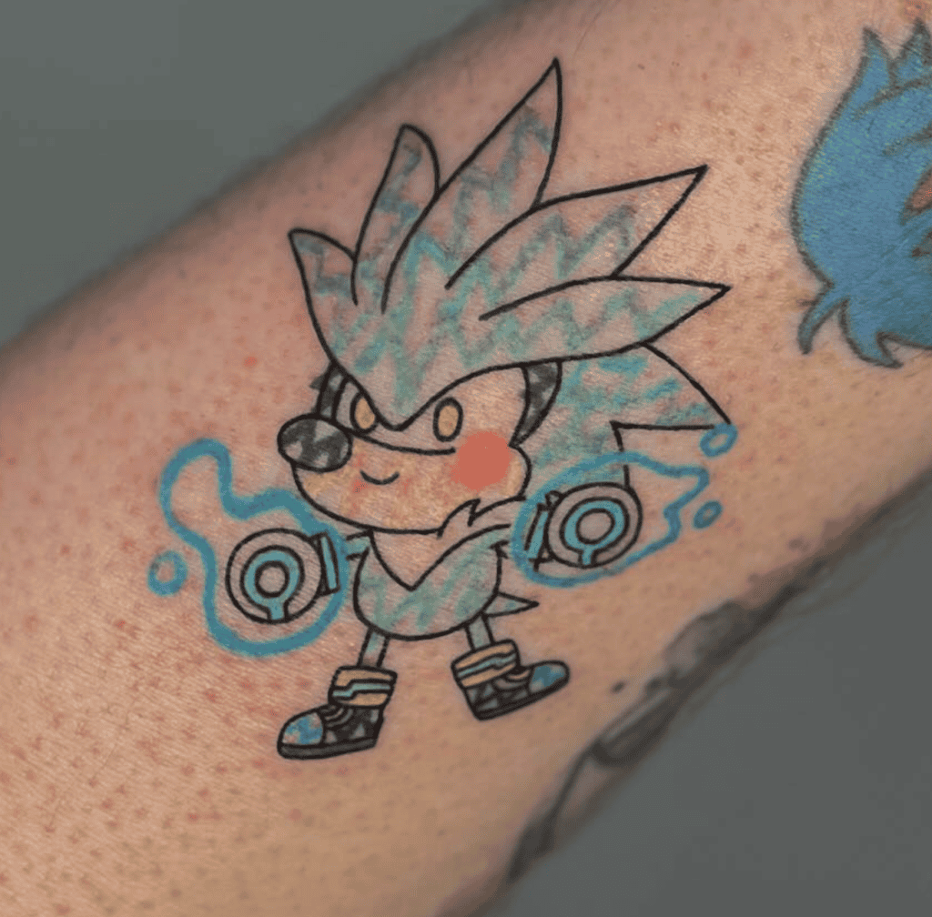 Silver Crayon Sonic the Hedgehog Tattoo