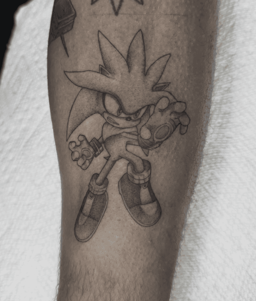 Silver Powers Sonic the Hedgehog Tattoo