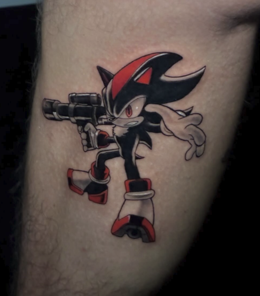 Shadow Gun Sonic the Hedgehog Tattoo