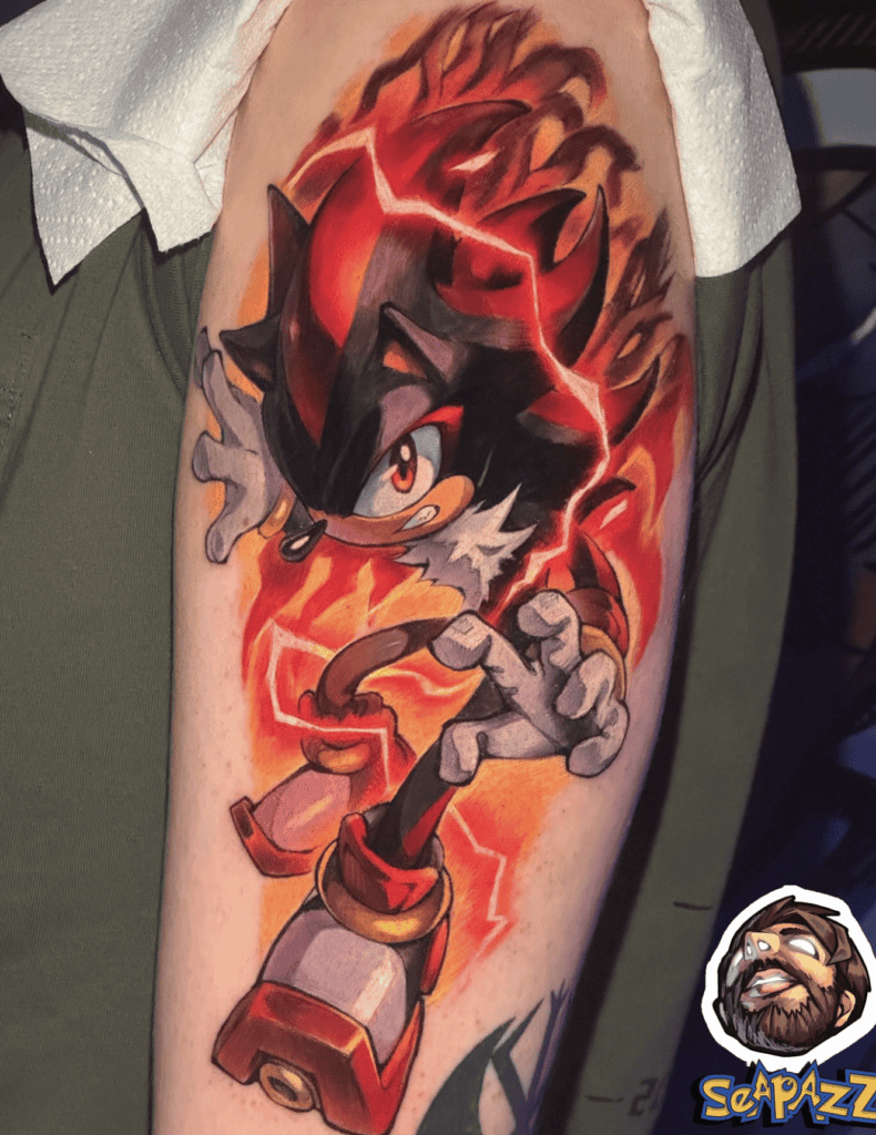 Shadow Power Sonic the Hedgehog Tattoo