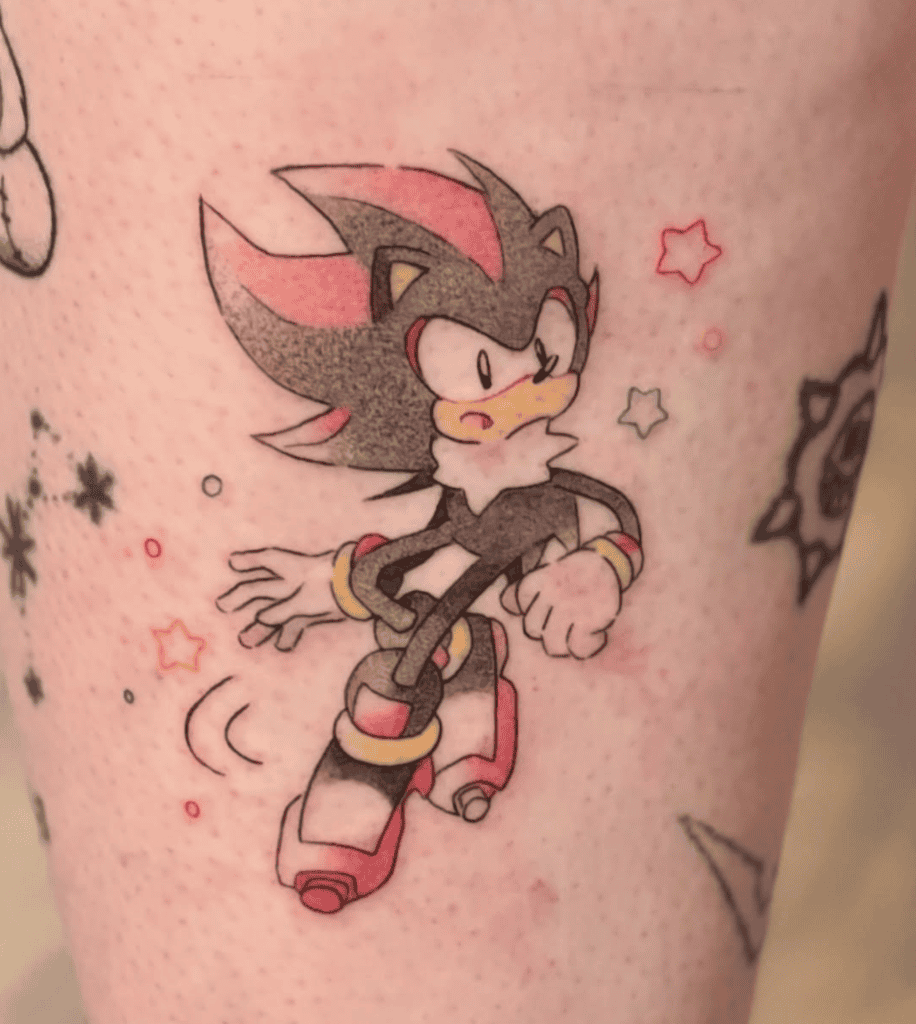 Shadow Sonic the Hedgehog Tattoo