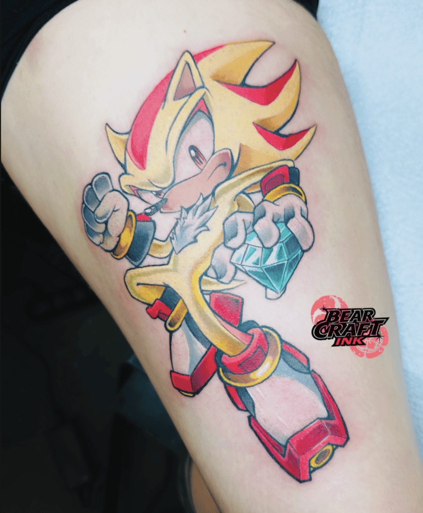 Shadow Super Sonic the Hedgehog Tattoo