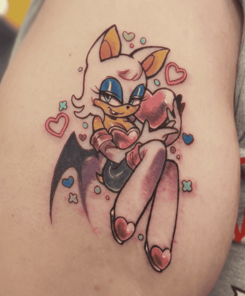 Rouge Heart Sonic the Hedgehog Tattoo