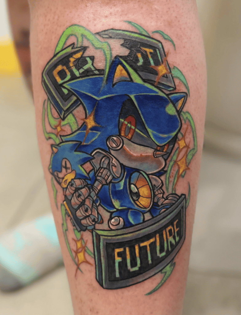 Metal Pose Sonic the Hedgehog Tattoo